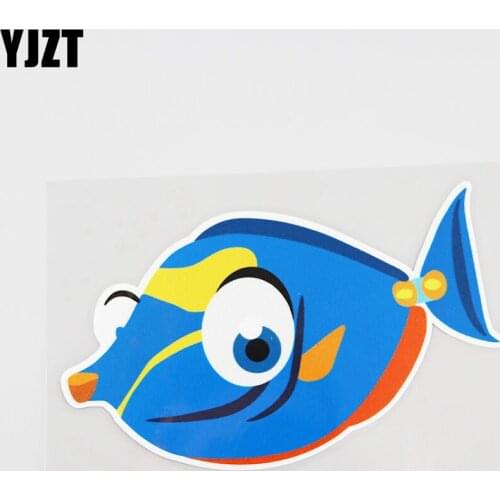 YJZT 14.5CMX9.3CM Beautiful Fish Car Sticker Colorful Fish Pvc Decal Marine Organism 13A-0123