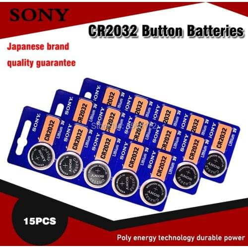 15pcs FOR SONY Original CR2032 DL2032 ECR2032 BR2032 2032 CR 2032 3V Lithium Button cell Coin Battery Long Lasting for Watches