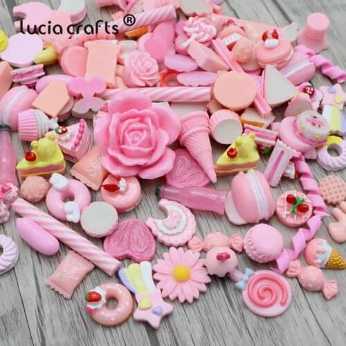 Lucia Crafts 24pcs Random Mix Cute Resin Flatback for Scrapbooking Kid Diy Crafts Decor F1309