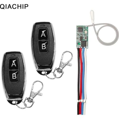 QIACHIP DC 3V 3.7V 5V 6V 7V 9V 12V Micro RF Relay Wireless Remote Control Switch LED Lamp Controller Receiver Transmitter System