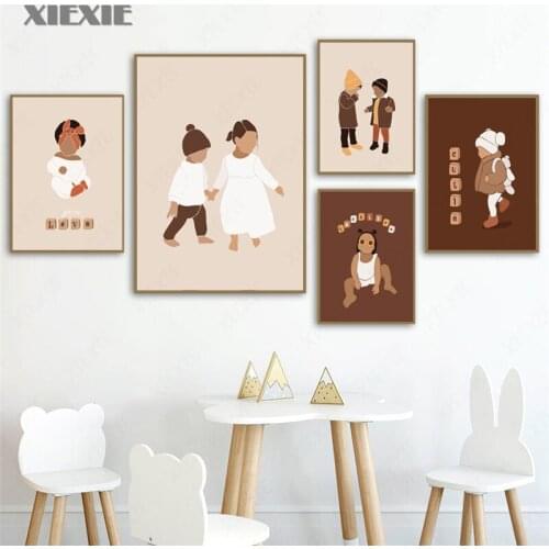 Cute Baby Girl Boy Clothes Boho Wall Art Canvas Painting Nordic Posters and Prints Wall Pictures Kids Room Bedroom Nursery Decor