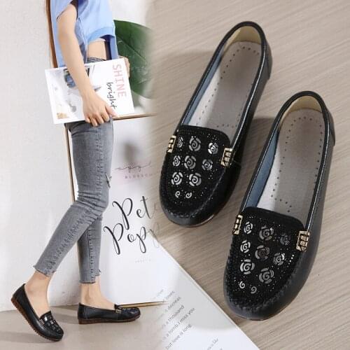 Fashion Women Shoes Summer PU Leatherette Moccasin 2021 Style Comfort Breathable Anti-Odor Wear Resitant Woman Flats Boat Shoes