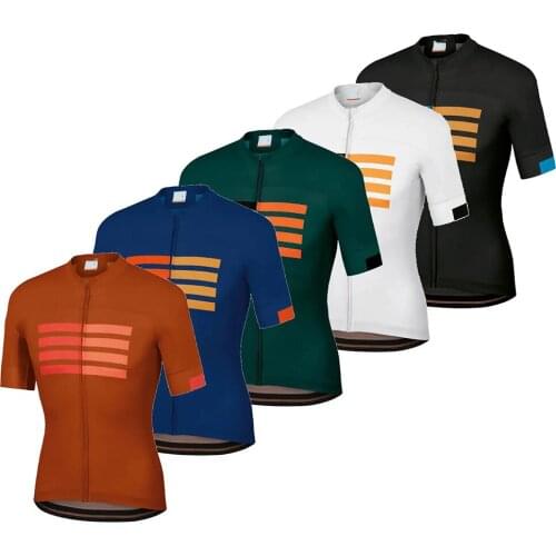 Men Cycling Jersey Top Stripe Printing Breathable Anti-Pilling Eco-Friendly Bike Clothing Top Road Team Bicycle MTB Short Sleeve
