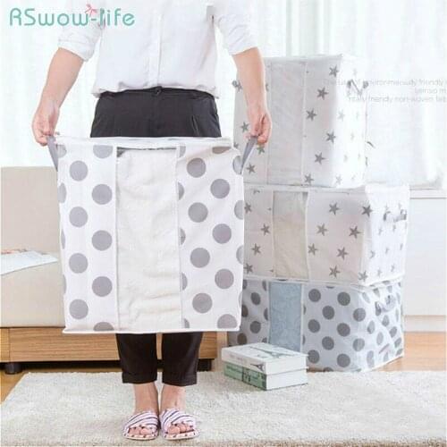 Non-woven Quilt Storage Bag Printed Quilt Finishing Storage Bag Large Capacity Storage Bag For Household Storage Collection
