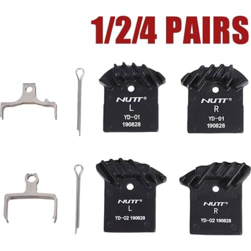 NUTT MTB Bicycle Disc Brake Pad 1/2/4 Pairs Cooling Hydraulic Caliper Heat Dissipation Semi Metal Resin Black Bike Accessories