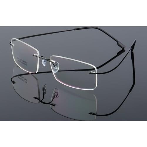 Classic Mens Titanium Rimless Glasses Frames Flexible Optical Frame Hot Myopia Optical Frame Ultra-light Frameless Eyeglasses
