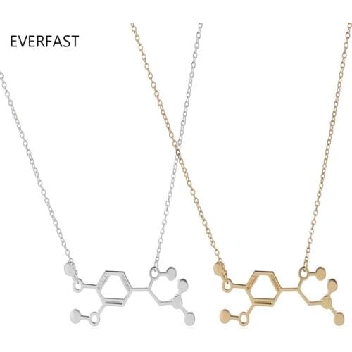 Wholesale 10pc/lot Adrenaline Molecule Science Jewelry Chemistry Structure Gold And Silver Plated Floating Charm Locket Necklace