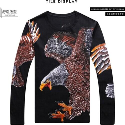 Autumn dragon sweaters mens long sleeve printed thin sweater domineering mens round neck design