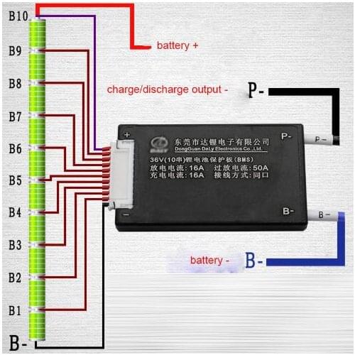 10S 36V Lithium Battery Protection Board BMS with balance Waterproof 18650 lipo Li-ion 16A 25A 35A 45A 60A 10 Cell Equalizer PCM