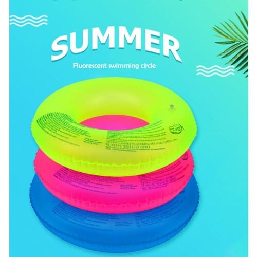 Portable Swimming Inflatable Float Swim Ring Inflatable Fluorescent Swimming Pool Float for Swimming Beach Water Sports
