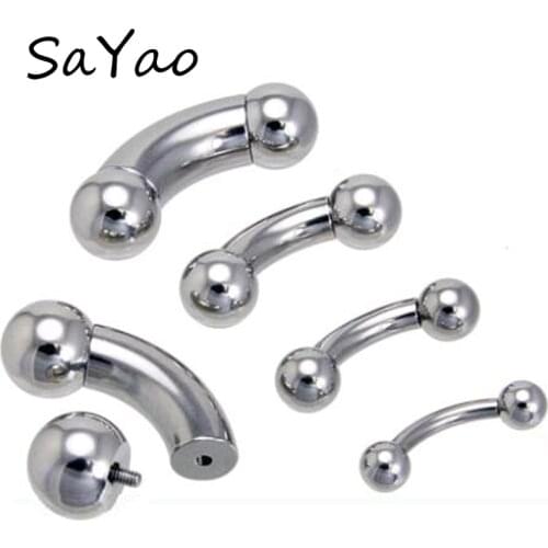 1 Piece Stainless Steel Straight Barbell Rings Eyebrow Banana Curved Tragus Ear Piercing PA Nipple Ring Bar Lips Body Jewelry