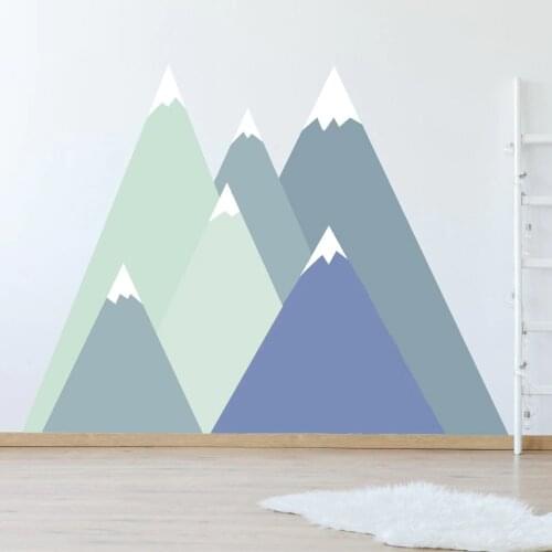 213*132 Large Size Removable Mountain Wall Decal For Baby Kids Room Wall Decor DIY Stick Wall Mural Stickers Custom Color LC1238