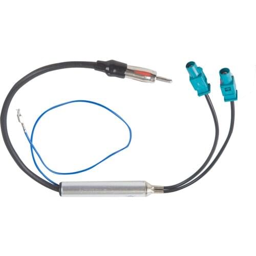 For Audi VW 17.7'' Car Special Radio Antenna AM/FM Audio Signal Amplifier Booster Cable DUAL Fakra Aerial Adaptor Replacement