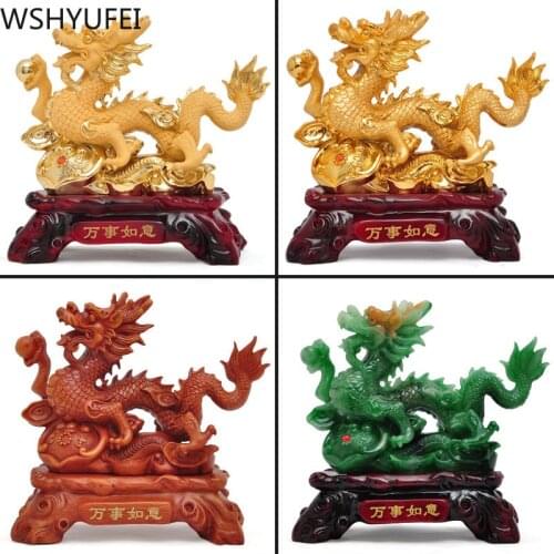 1pcs Dragon Decoration Feng Shui Lucky Crafts Home Living Room Entrance TV Cabinet Office Table Decoration