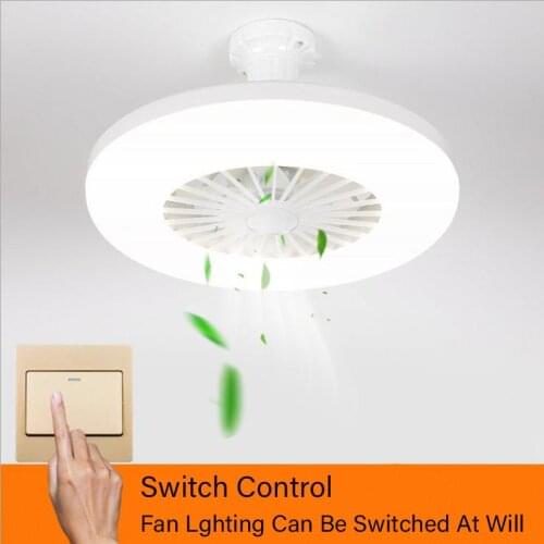 Smart ceiling fan fans with lights no remote control bedroom decor ventilator lamp 28cm air Invisible Blades restroom E27 220V