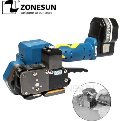 ZONESUN P323 Portable Electric Strapping Tool Battery Powered Plastic Friction Welding Hand Strapping Tools for 16-19MM strap