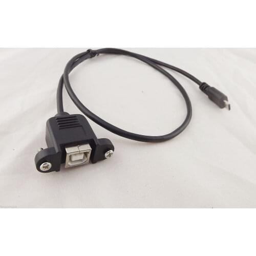 10pcs USB 2.0 B Female Socket Printer Panel Mount To Micro USB 5 Pin Male Cable 50cm