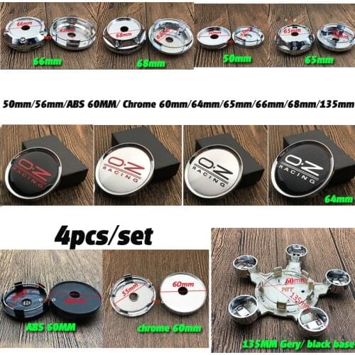 4x Aluminum ABS plastic 45mm 50mm 56mm 60mm 65mm 66mm 68mm oz racing Emblem Car Accessorie Decoration oz logo wheel center caps