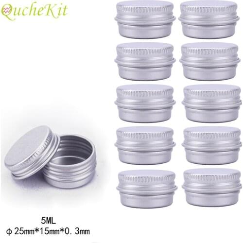 10PCS Mini Aluminum Cosmetic Jar Cases 5g Refillable Tin Jar Nail Art Cream Balm Sample Container Screw Thread Makeup Boxes