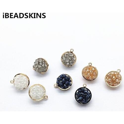 New arrival! 17x14mm 50pcs Hand made Weave Crystal ball charm for Earrings parts,Hairpin Accessories,hand Made Jewelry DIY