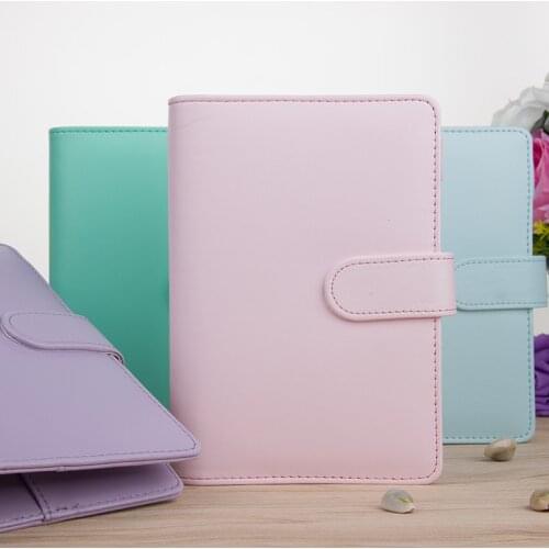 Pu Leather Creative Manual Macaron Notepad Loose-leaf Notebook Manual Schedule Diary A5a6 Cute School Supplies