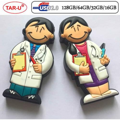 Free Shipping : Doctor man nad Nurse shape usb flash drive 4GB 8GB 16GB 32GB flash pendrive