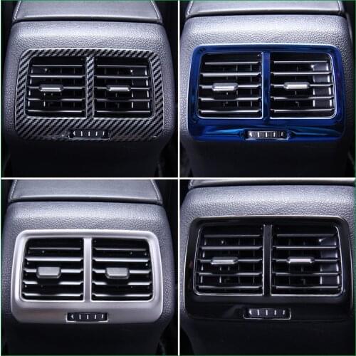 Car-Styling Stainless steel rear air condition outlet Vent decoration cover trim sticker For VW Volkswagen Golf 7 MK7 2014-2018