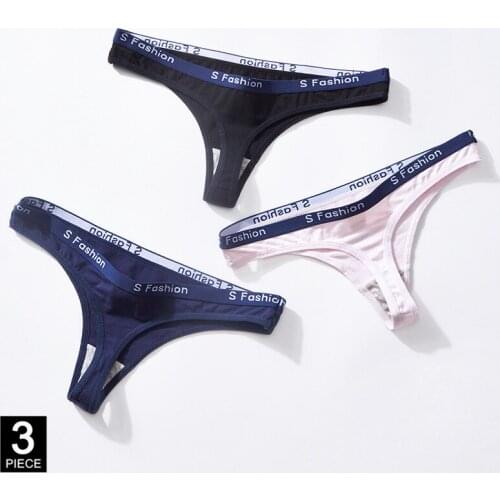 G-String Woman Sexy Cotton Thongs Panties Underwear for Female Sports Cotton Underpants Set Ladies T-back 3 Pcs/lot Dropshipping