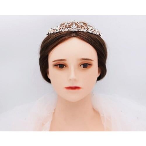 Bridal Headpiece Gold Silver Headdress Crystal tiaras and crowns Bride tiara Wedding Hair Accessories Top Wedding Crown