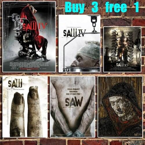 Horror Movie Cartoon Retro Kraft Paper Poster Bar Office Coffee Shop Home Art Wall Sticker Decoration