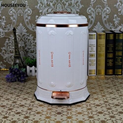 6L/10L High Quality Quite Dustbin Foot Pedal Garbage Can Room Trash Can European Waste Bins for Home Cleaning Tool and Decorate