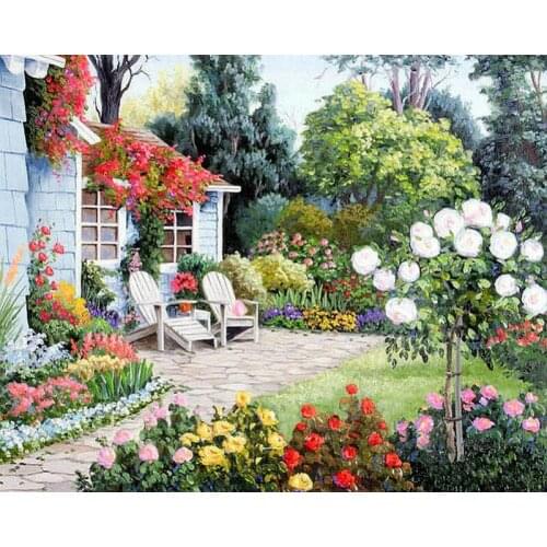 Y002 YIKEE Back garden diamond painting,diamond paint,diamond painting full