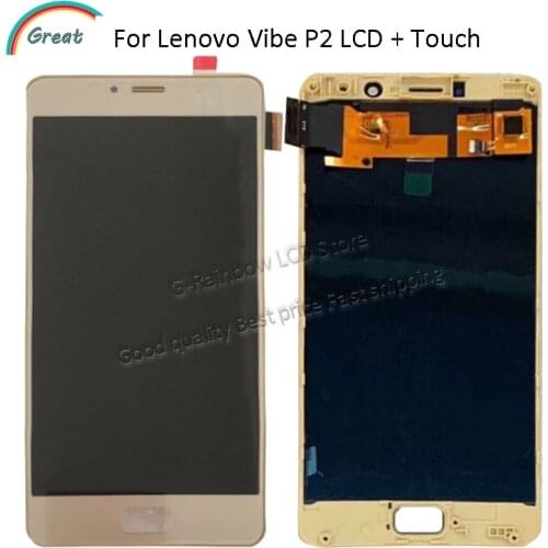 For Lenovo Vibe P2 LCD Display With Frame Touch Panel Screen Digitizer Assembly For Lenovo P2 P2c72 P2a42 LCD