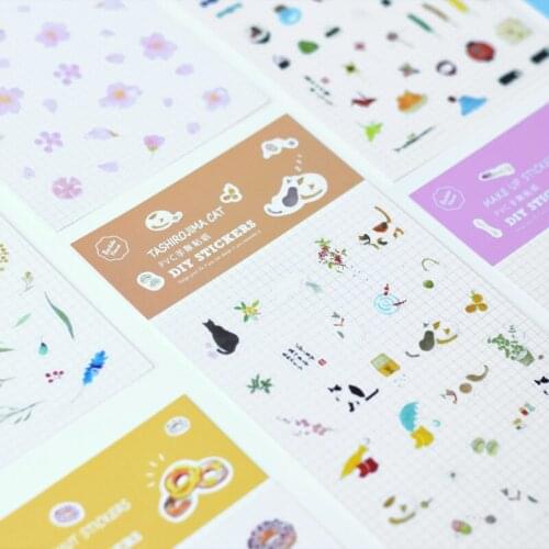 1pcs BentotoHouse Japanese style wind creative transparent decorative decorative stickers pvc bill stickers 10 optional