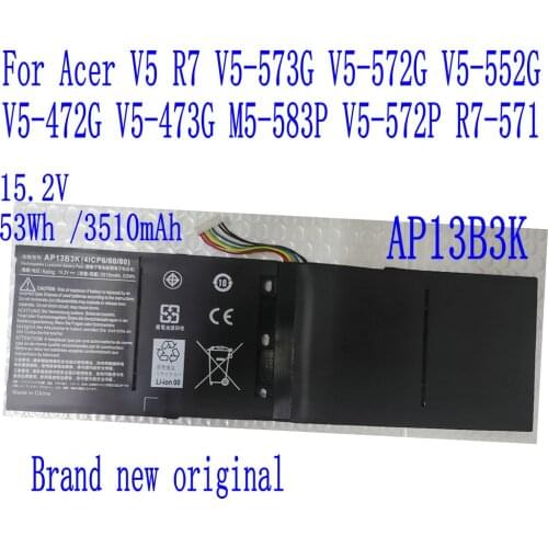 Brand new high quality AP13B8K Battery For Acer V5 R7 V5-573G V5-572G V5-552G V5-472G V5-473G M5-583P V5-572P R7-571 Laptop