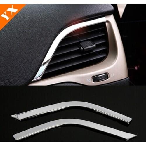 2pcs For Jeep Cherokee KL 2014 15 2016 2017 2018 ABS Chrome Car Left Right air conditioner outlet AC Vent frame Panel Cover trim