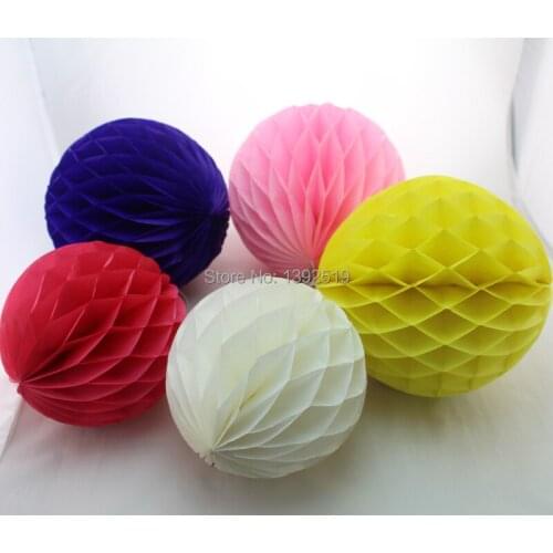 Various Colours 30cm 50pcs per lot Tissue Paper Honeycomb Balls Hanging Balls Honeycomb Paper Home Wedding Party Decoration