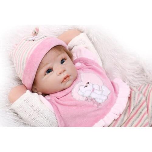 55cm Lifelike Full Silicone Reborn Baby Dolls Girl Silicone Bebes Reborns Realistic Bonecas Bebe Dolls with Clothes Cute Toy