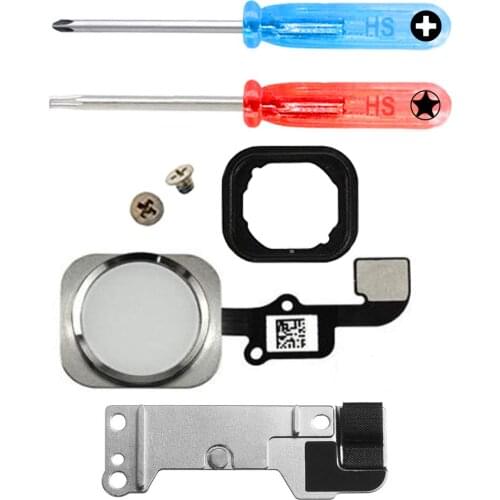 Phone Accessories Home Button Replacement Compatible for IPhone 6S /6S Plus (White) Homebutton with Flex Incl 2X Screwdriver