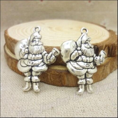 Free shipping! 28pcs Antique silver Charms Santa Claus Pendant Fit Bracelets Necklace DIY Metal Jewelry Making