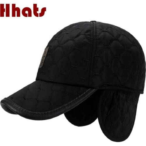 Brand Winter Baseball Cap With Ear Flap Outdoor Windproof Warm Earflap Snapback Hat Old Men Vintage Trucker Hat Cap Ski Bones