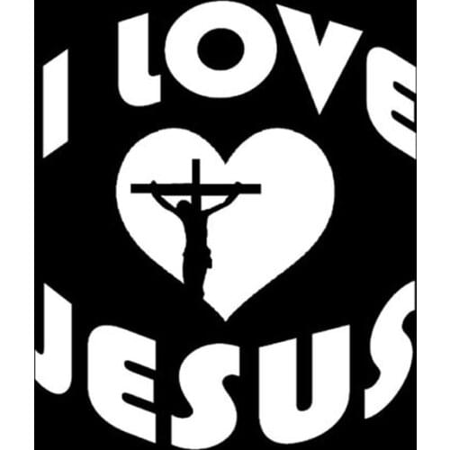 Black/Sliver I LOVE JESUS Crucifix Car Sticker Small/Big Size Removable Waterproof Window Body Decal CL819