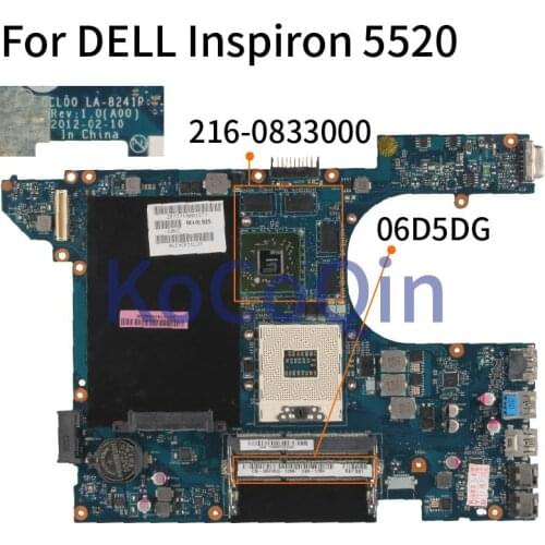 KoCoQin Laptop motherboard For DELL Inspiron 5520 Mainboard CN-06D5DG 06D5DG QCL00 LA-8241P SLJ8C 216-0833000 DDR3