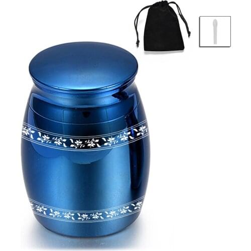 Two Wreaths Carved Memorial Urns Pet/Human Ash Casket Mini Cremation Pendant Hard Matal Funeral Jewelry with Spoon Filling Kits