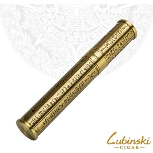 New Arrival LUBINSKI Vintage Metal Stainless Steel Travel Cigar Humidor Tube Single Cigar Case Holder Tubes For Cigars