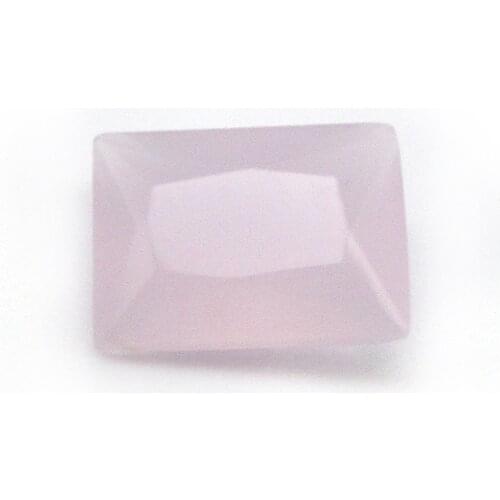 Good Price 50pcs/Lot 3x5mm-10x12mm Rectangle Cut Milky Pink Glass Stone 5A Quality Synthetic Gems For Jewelry