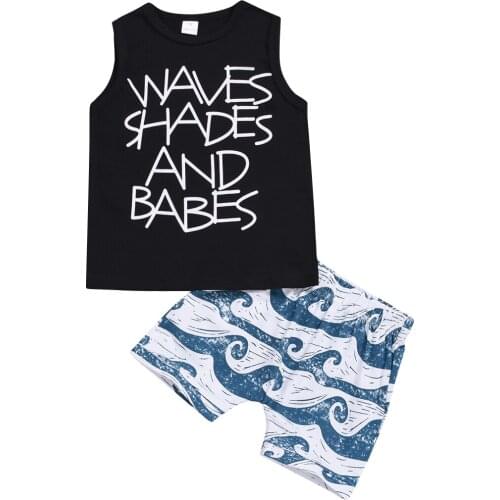Toddler Infant Baby Boys Clothing Set Casual Vest Tops + Shorts Beach Clothes Outfits Newborn Boy Costumes