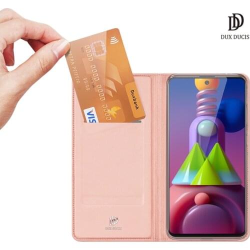 For Samsung Galaxy M51 DUX DUCIS Skin Pro Series Leather Wallet Flip Case Full Protection Steady Stand Magnetic Closure