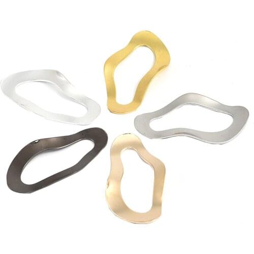 Brass hollow irregular arc oval non-porous electroplating multicolor earrings necklace pendant luggage clothing accessories