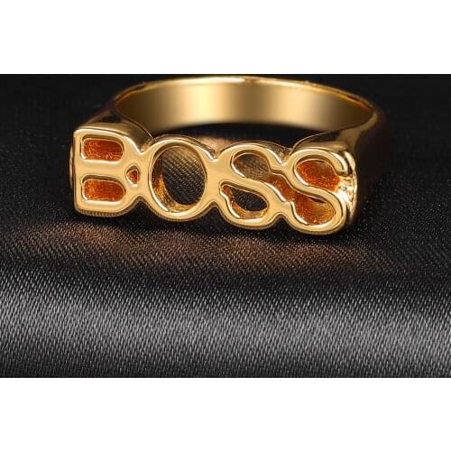 Personality Hip Hop Ring Women Custom Name Ring Gold Fashion Punk Letter Gold Stainless Steel Name Ring Fashion Christmas Men